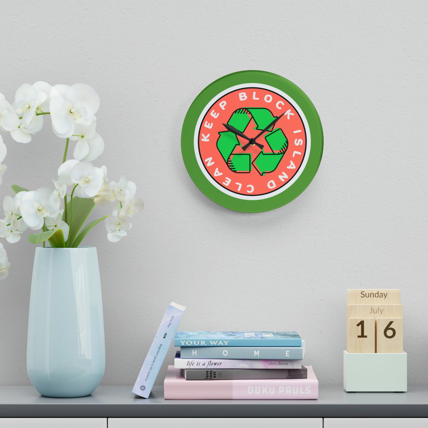 Keep Block Island Clean Wall Clock