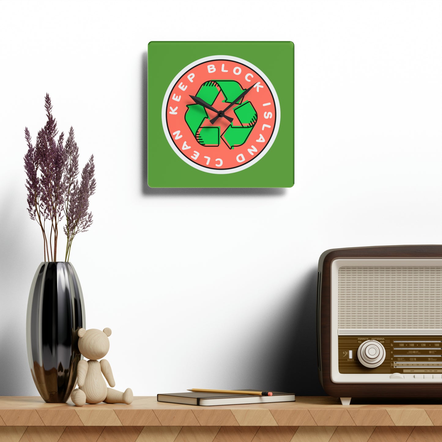 Keep Block Island Clean Wall Clock