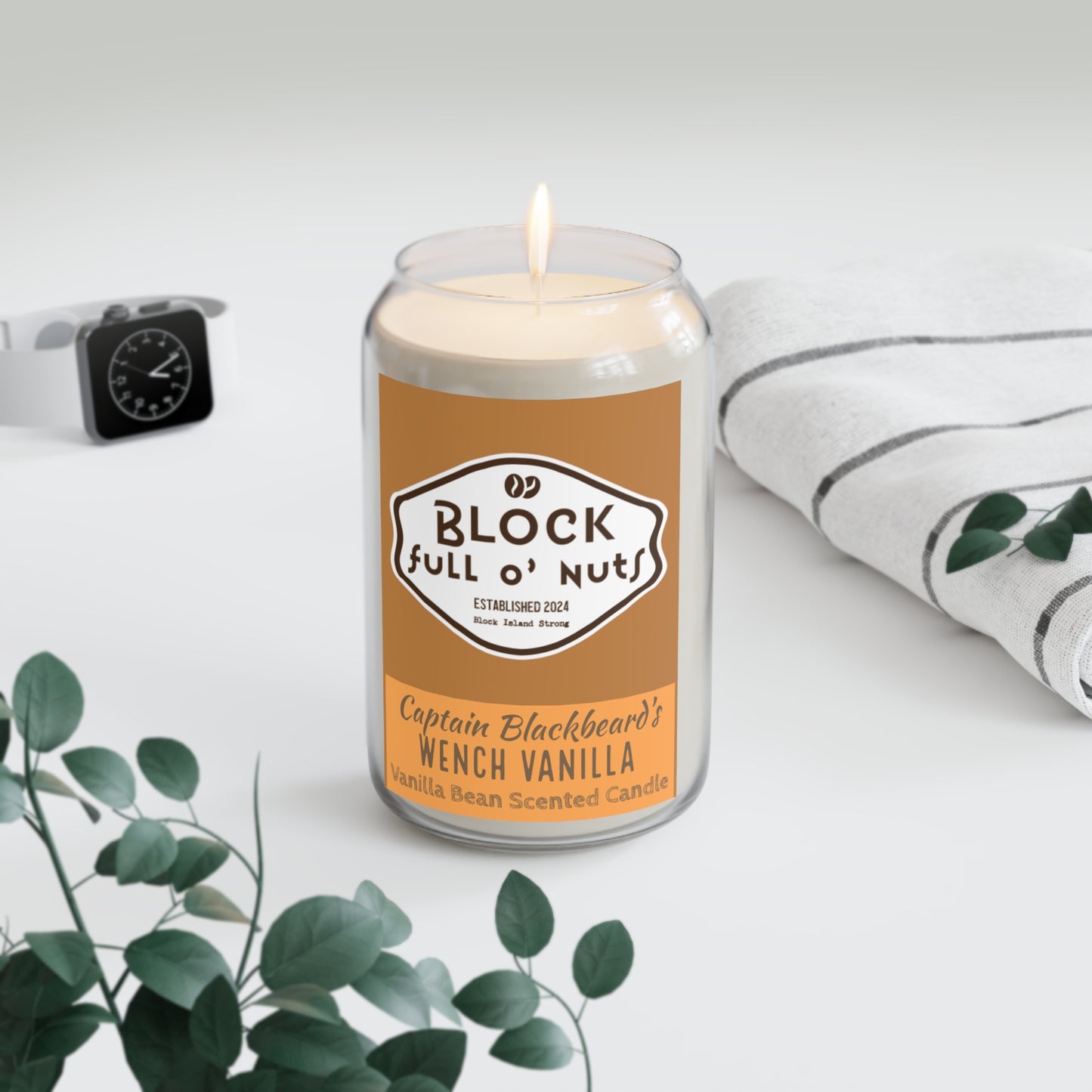Block Full o’ Nuts Captain Blackbeard’s Wench Vanilla Scented Candle, 13.75oz