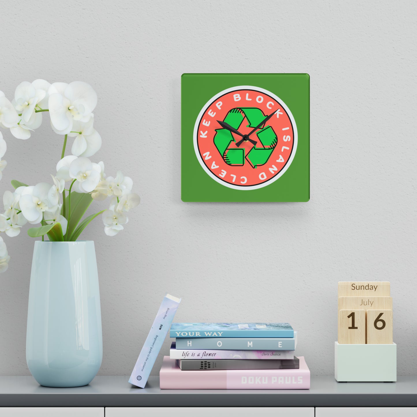 Keep Block Island Clean Wall Clock
