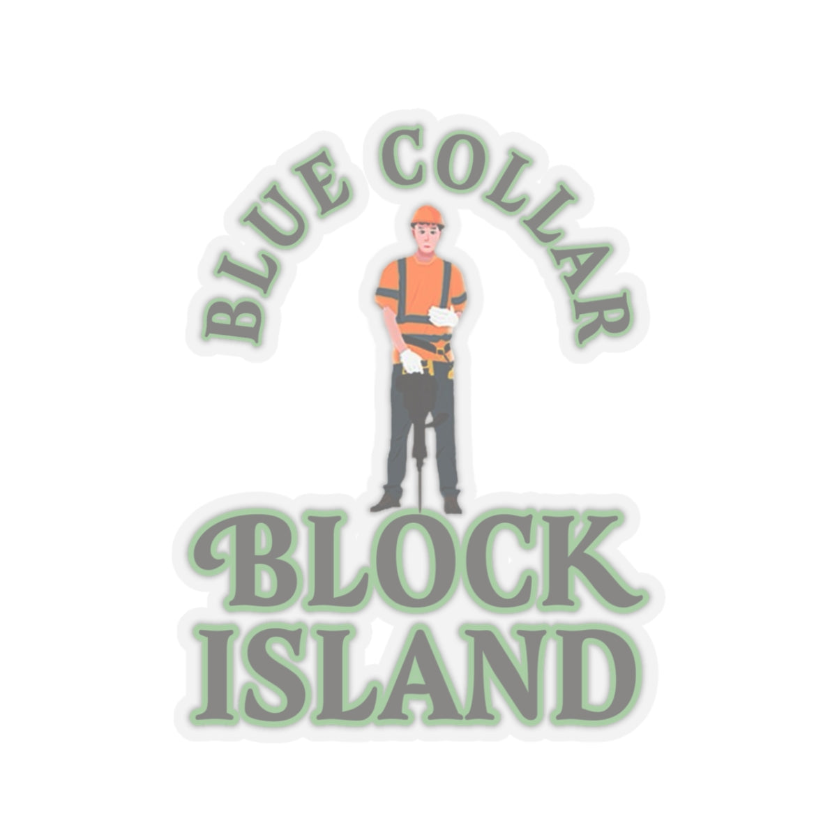 Blue Collar Block Island Sticker