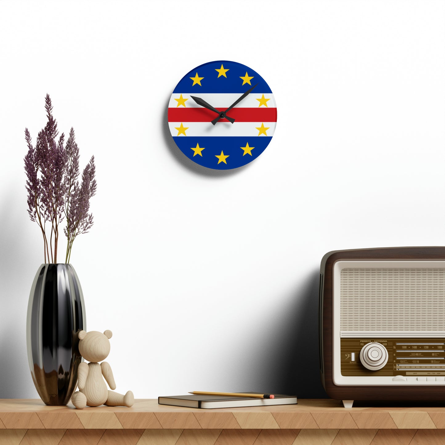 Cape Verdean Flag Wall Clock