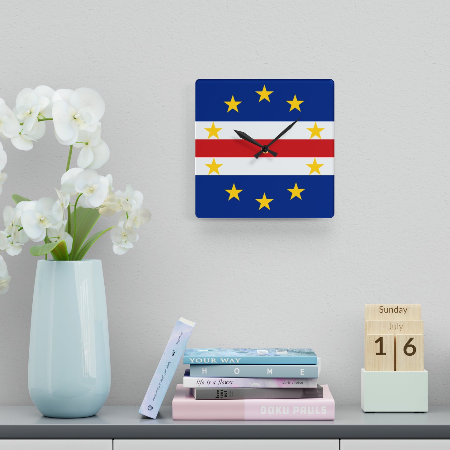 Cape Verdean Flag Wall Clock