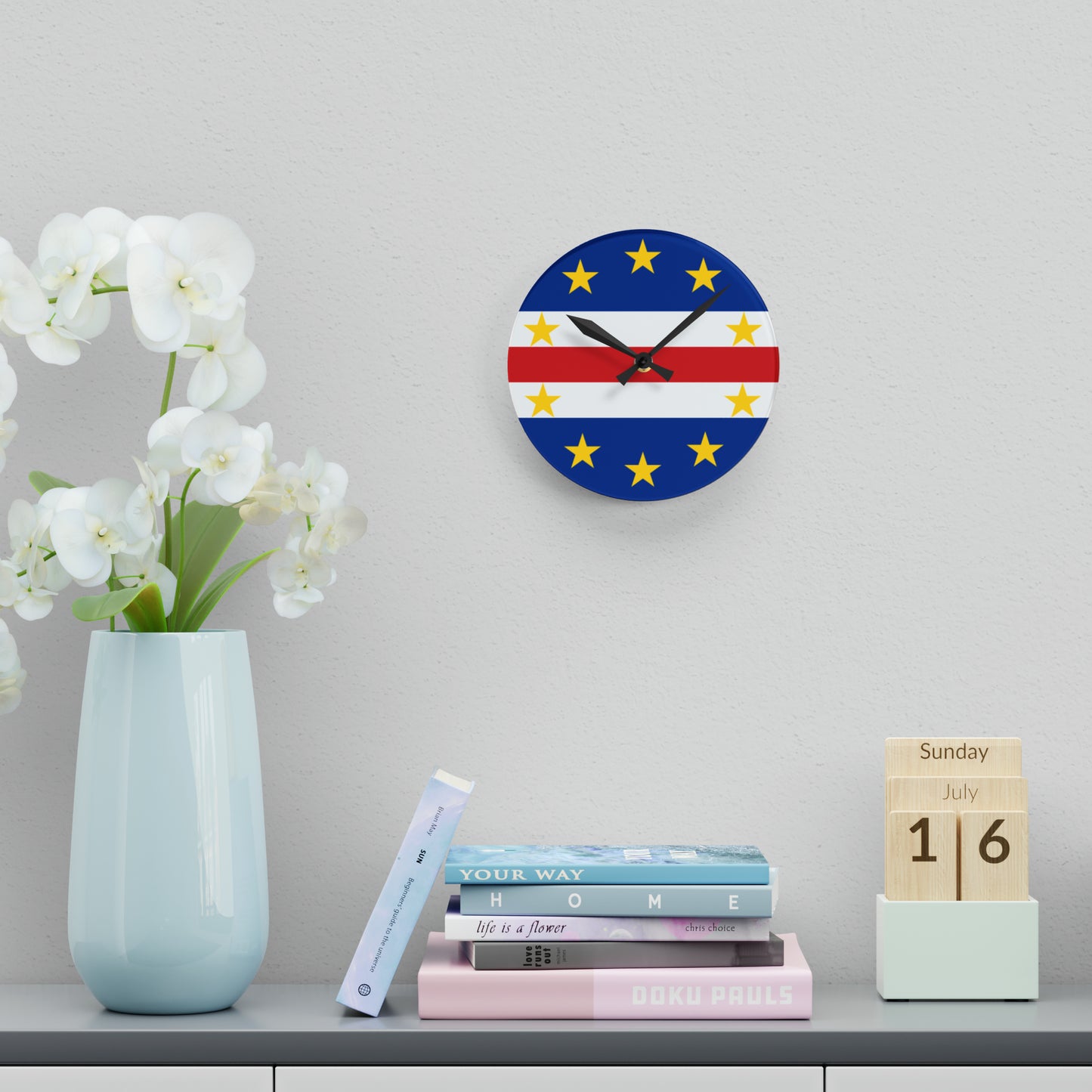 Cape Verdean Flag Wall Clock