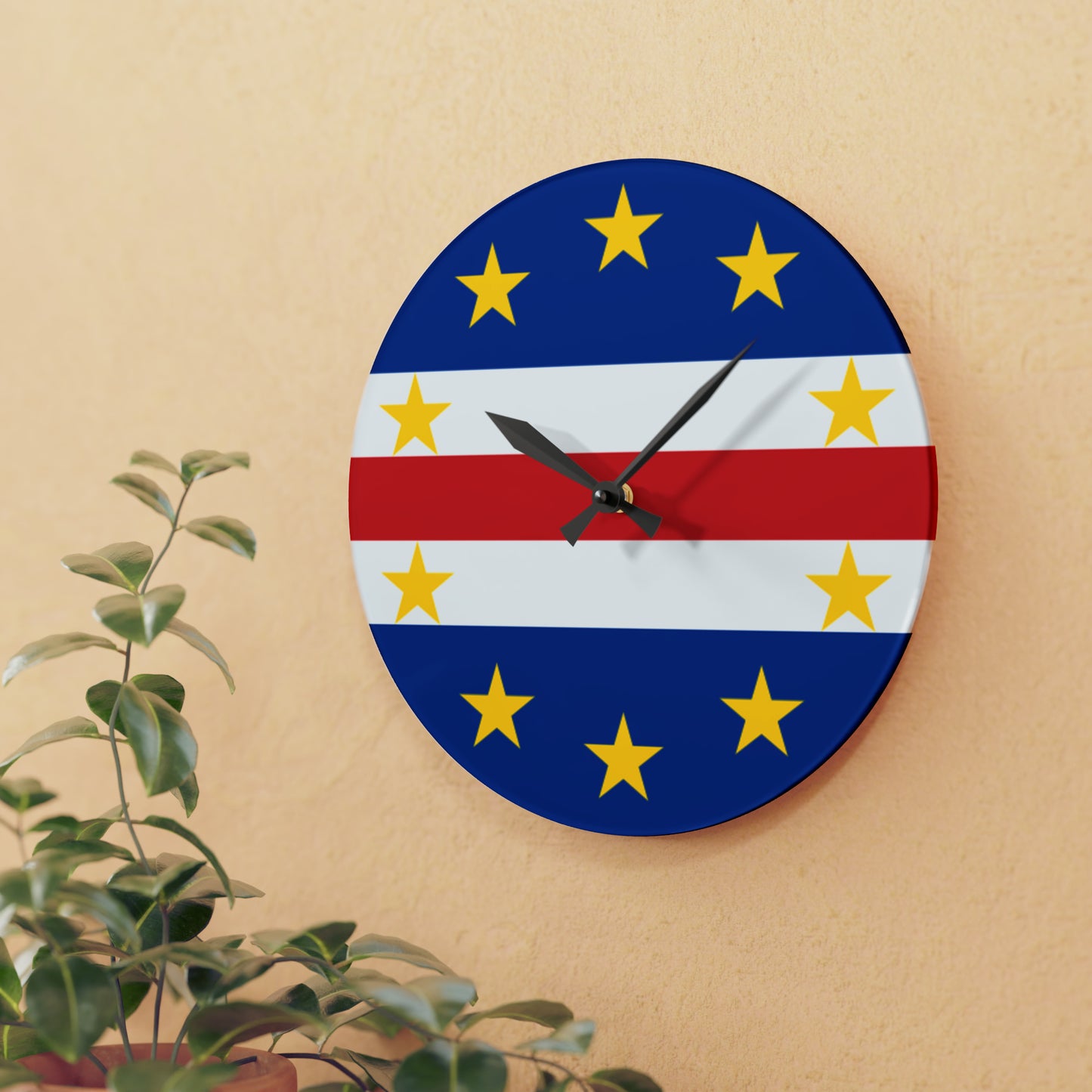 Cape Verdean Flag Wall Clock