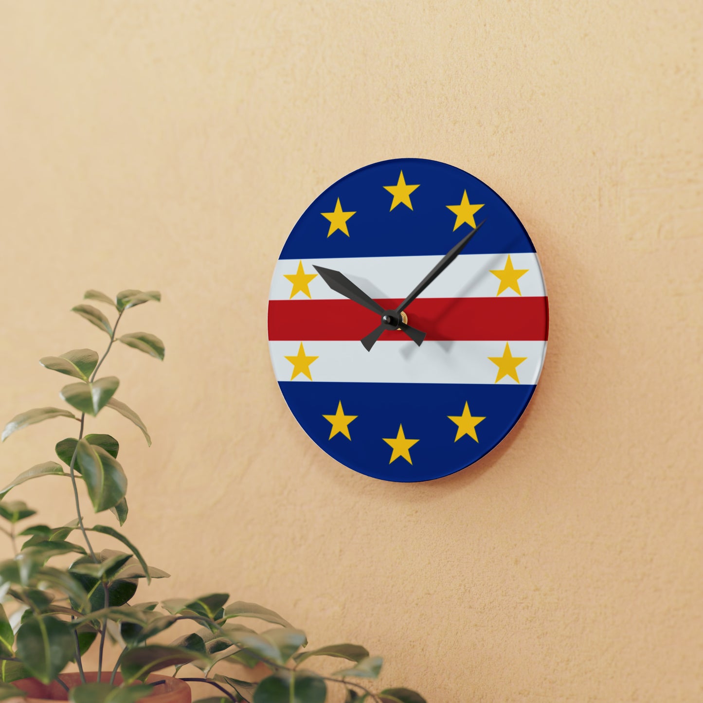 Cape Verdean Flag Wall Clock