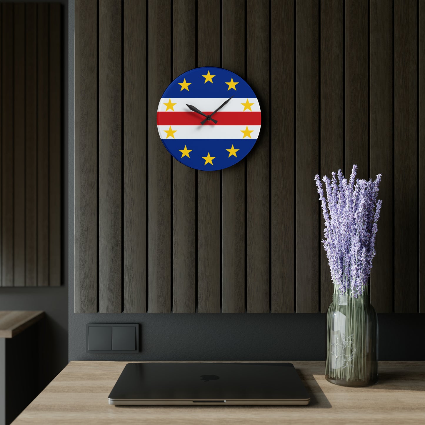 Cape Verdean Flag Wall Clock