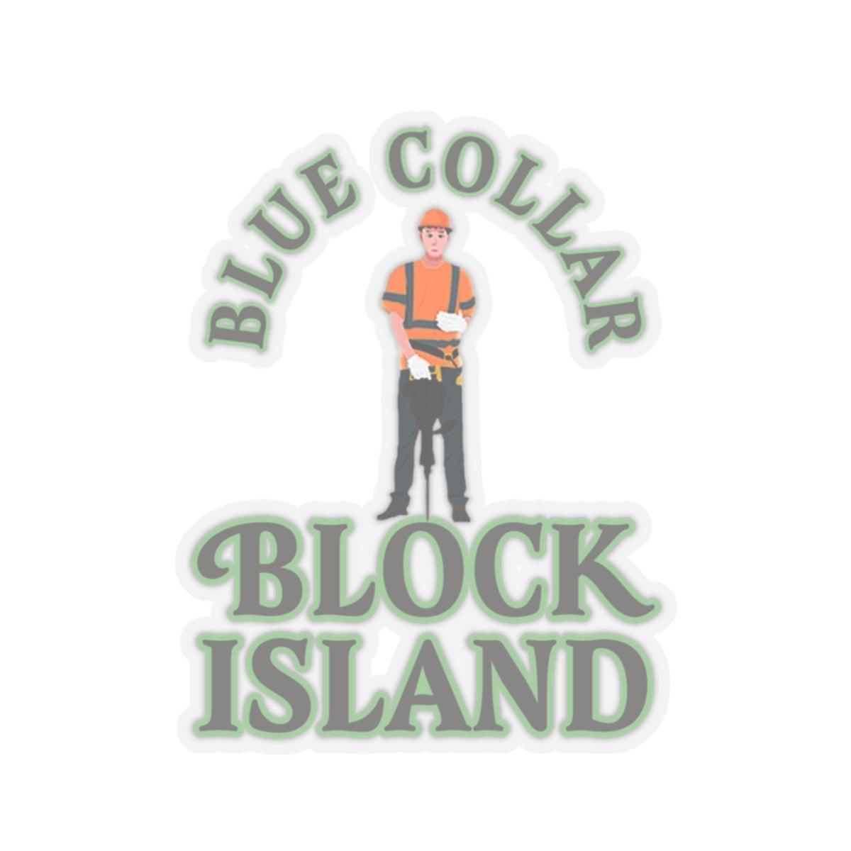 Blue Collar Block Island Sticker