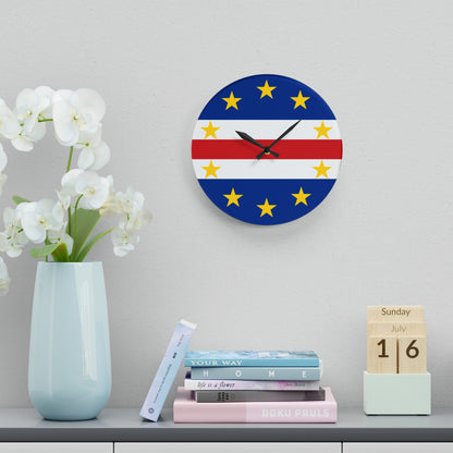 Cape Verdean Flag Wall Clock