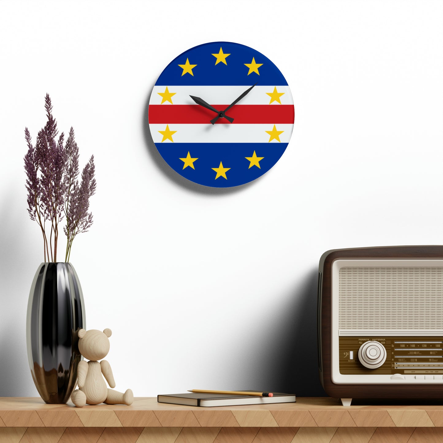 Cape Verdean Flag Wall Clock