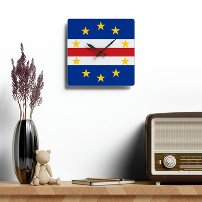 Cape Verdean Flag Wall Clock